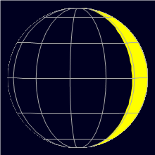 Appearance of the Moon, celestial north is upwards